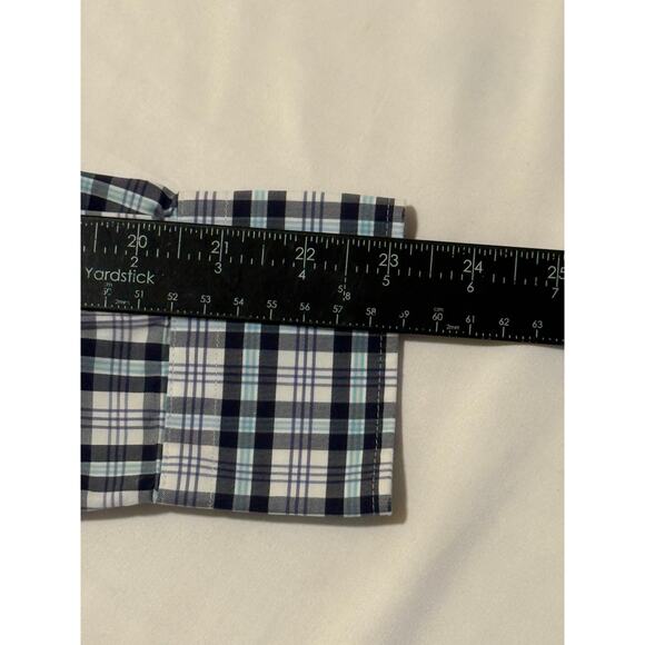 Peter Millar Shirt Men’s Small Plaid Button Down Stretch Performance Casual Blue - Picture 8 of 9